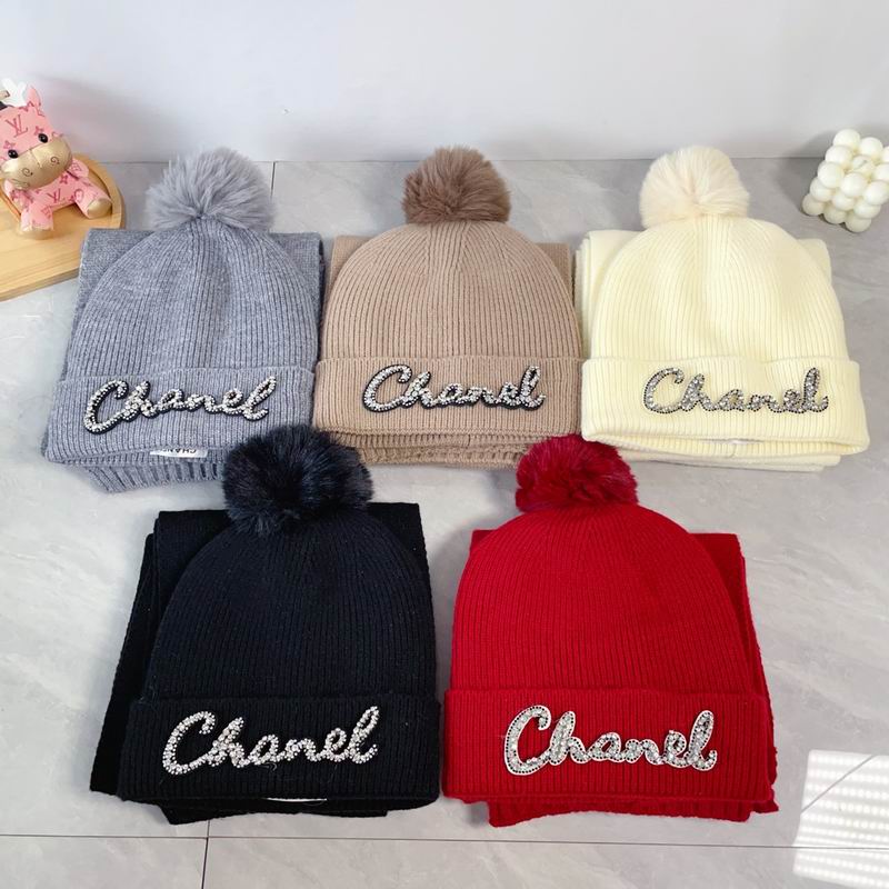 CHanel Scarf Hat 2PCS 0828